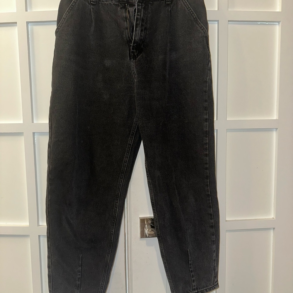Stradivarius Slim Slouchy Barrel Black Denim Relaxed Women’s Jeans